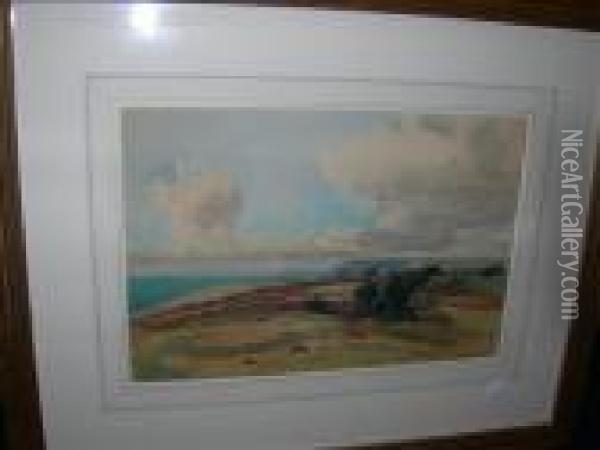 Above Warbarrow Baydorset Oil Painting - Harry Watson