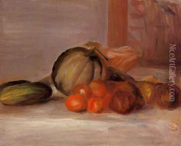 Still Life With Melon2 Oil Painting - Pierre Auguste Renoir