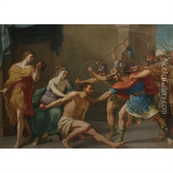 The Capture Of Samson Oil Painting - Nicolas-Andre Monsiau