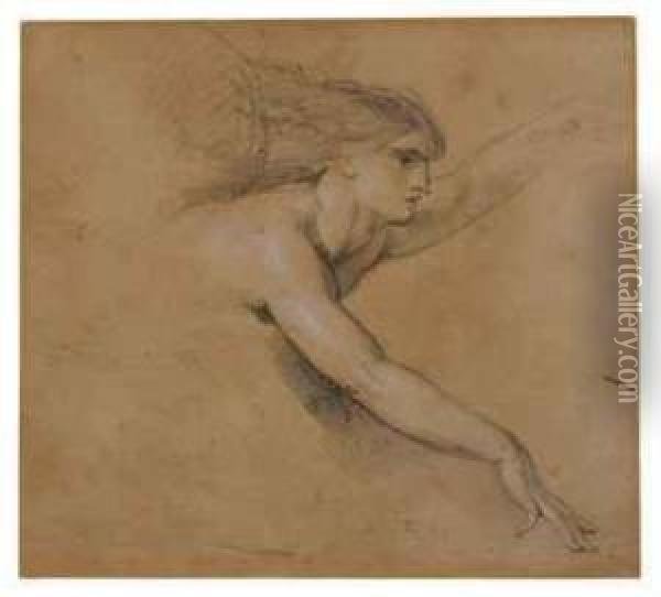 Study Of An Angel For The Pool Of Bethesda Oil Painting - James Ward