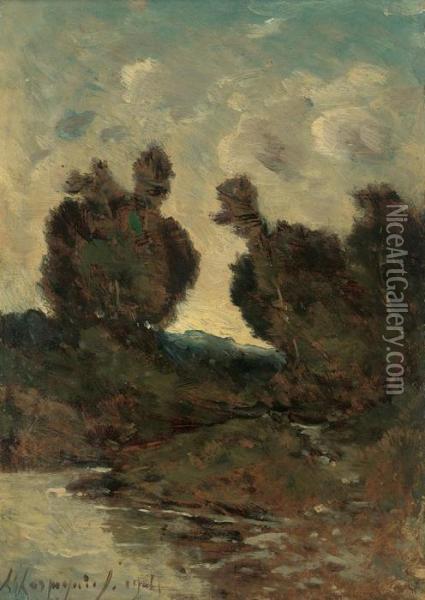 The Forest Stream Oil Painting - Henri-Joseph Harpignies