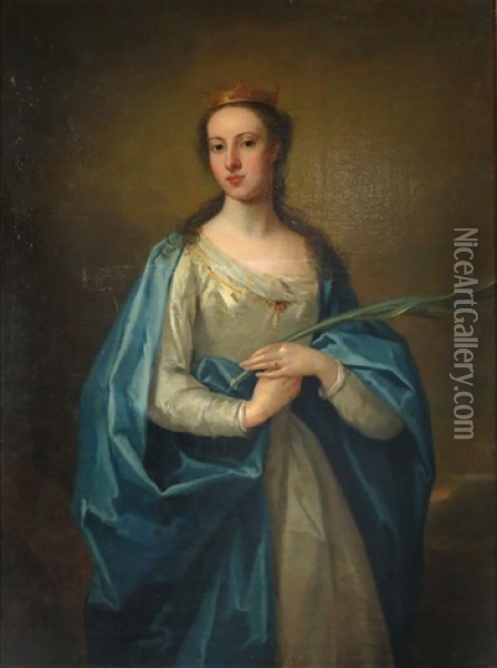 Portrait Of The Honorable Mrs. Page Oil Painting - William Aikman
