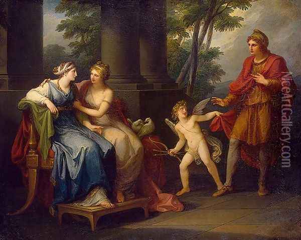 Venus Induces Helen to Fall in Love with Paris Oil Painting - Angelica Kauffmann