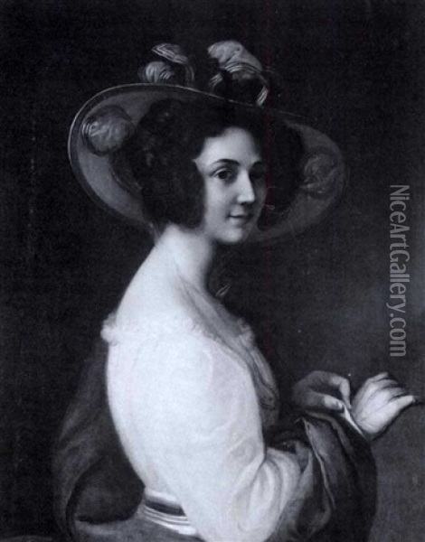 Portrait Of Anne Tulliech Oil Painting - Ferdinando Cavalleri