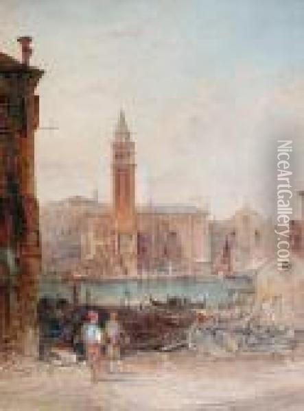 Venetian Scene Oil Painting - Alfred Pollentine