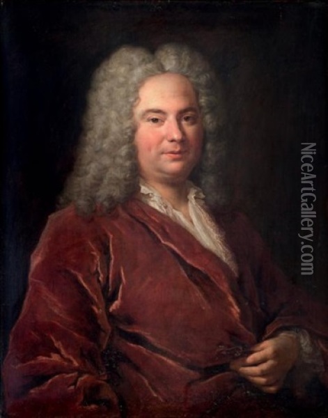 Portrait D'homme Au Manteau Rouge Oil Painting - Jean Francois de Troy