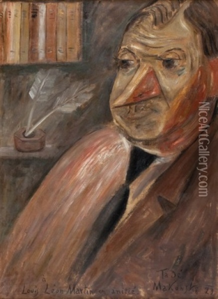 Portret Krytyka Louisa Leona Martina Oil Painting - Tadeusz (Tade) Makowski