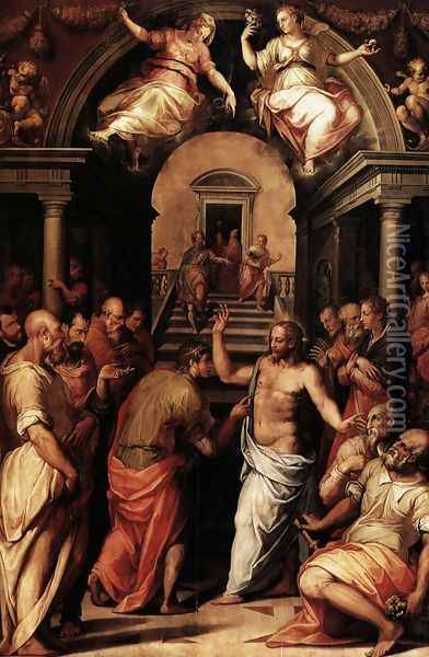 Incredulity of St Thomas 1572 Oil Painting - Giorgio Vasari
