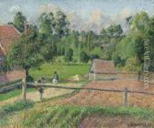 La Maison Delafolie A Eragny Oil Painting - Camille Pissarro