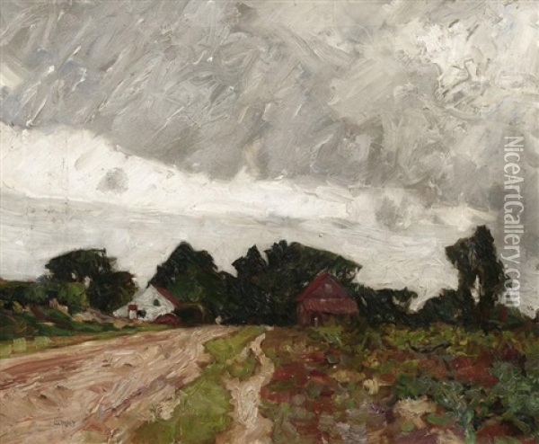 Dorfliche Landschaft Bei Niederkassel Oil Painting - Walter Ophey