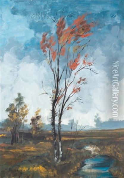 Ahlhorner Heide (study) Oil Painting - Georg Bernhard Mueller vom Siel