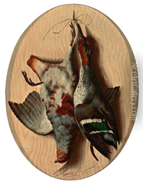 Nature Morte Mit Vogeln Oil Painting - Michelangelo Meucci
