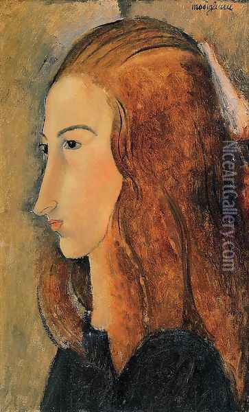 Portrait of Jeanne Hebutern Oil Painting - Amedeo Modigliani