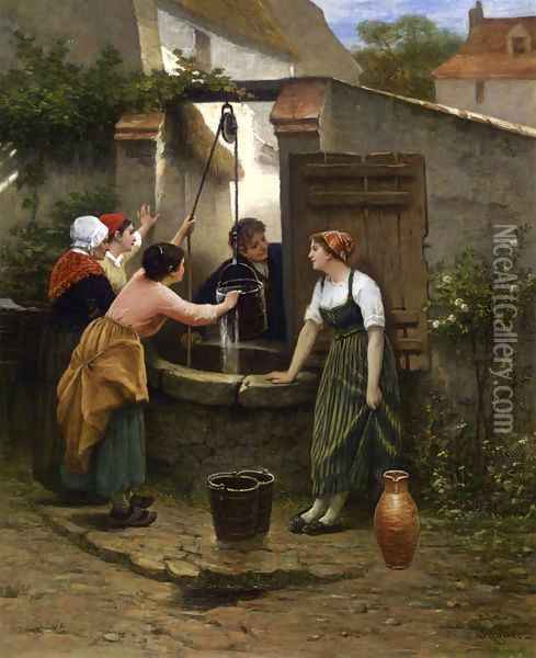 By the Well Oil Painting - Guillaume Seignac