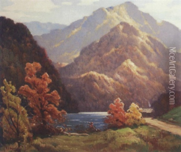 Smoky Mountain Landscape Oil Painting - Rudolph F. Ingerle