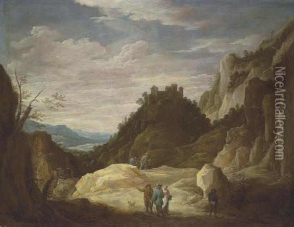 An Extensive Mountain Oil Painting - David The Younger Teniers