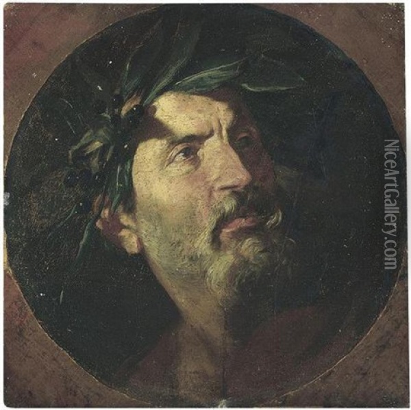 Study Of The Head Of An Old Man Crowned With Laurel (a Poet?) Oil Painting - Andrea di Leone
