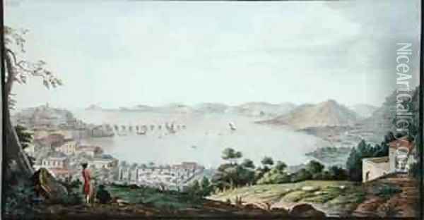 View of the Italian coast from near Puzzoli Oil Painting - Pietro Fabris