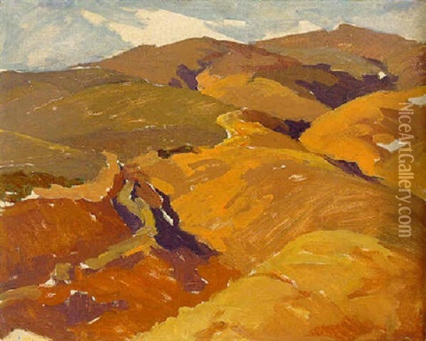 Sea Cliffs, Laguna Beach Oil Painting - George Kennedy Brandriff