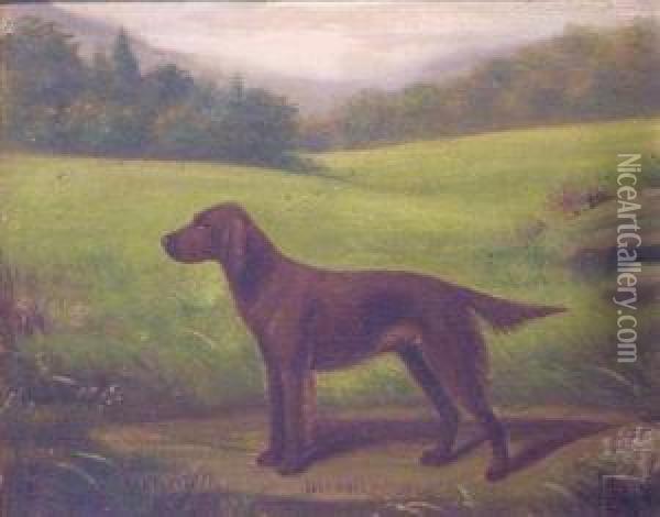 'delaware Peggy' In A Landscape Oil Painting - Henry Crowther