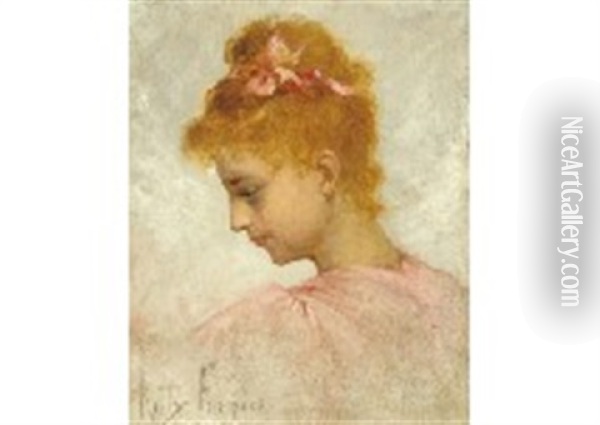 Girl With Red Hair Oil Painting - Kitty (Tollin-Fornier) Fornier