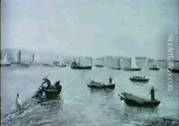 Fischerboote Vor Venedig Oil Painting - Beppe Ciardi