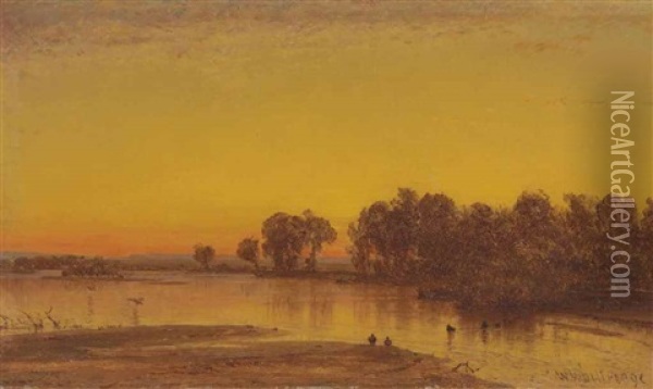 The Platte River Oil Painting - Thomas Worthington