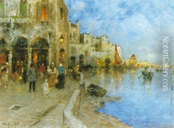 Skymning I Venedig Oil Painting - Wilhelm von Gegerfelt
