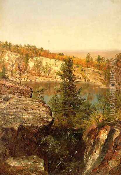 Rock Ledge and Pond Oil Painting - Thomas Worthington Whittredge