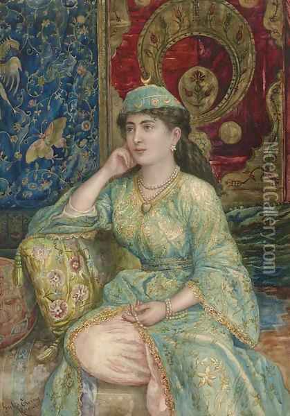 A Turkish Beauty Oil Painting - Giulio Ewing