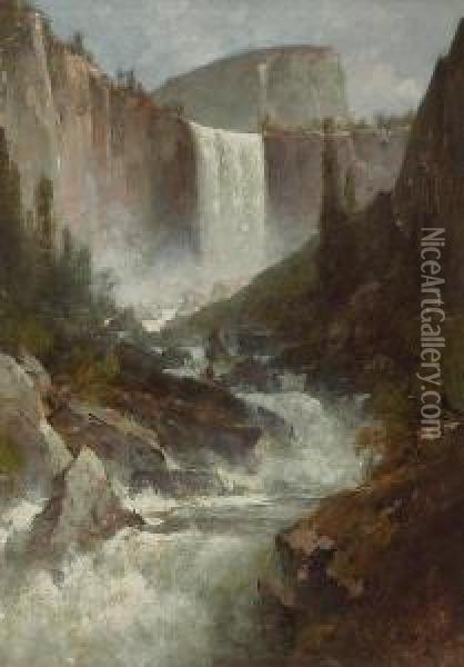 Vernal Falls, Yosemite Oil Painting - Thomas Hill