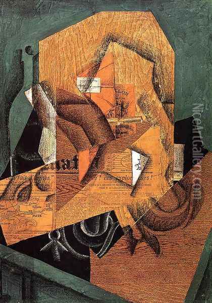 The Packet of Coffee Oil Painting - Juan Gris