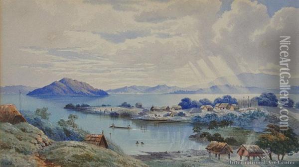 Ohinemutu Village Oil Painting - John Barr Clarke Hoyte
