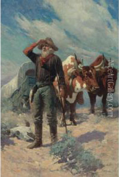 The Prospector Oil Painting - Frank Tenney Johnson