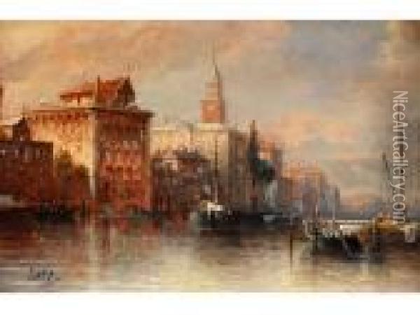 Venezianische Stadtansicht Oil Painting - Karl Kaufmann