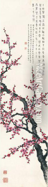 Plum Blossoms Oil Painting - Ding Fuzhi