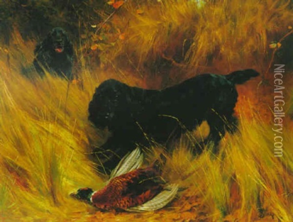 Spaniels Oil Painting - Thomas Blinks