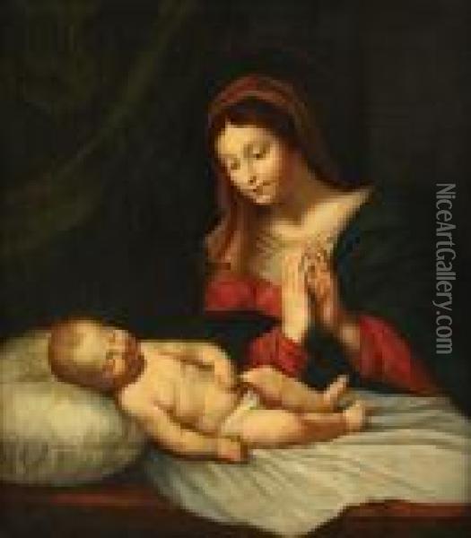 Madonna With Child Oil Painting - Carlo Dolci