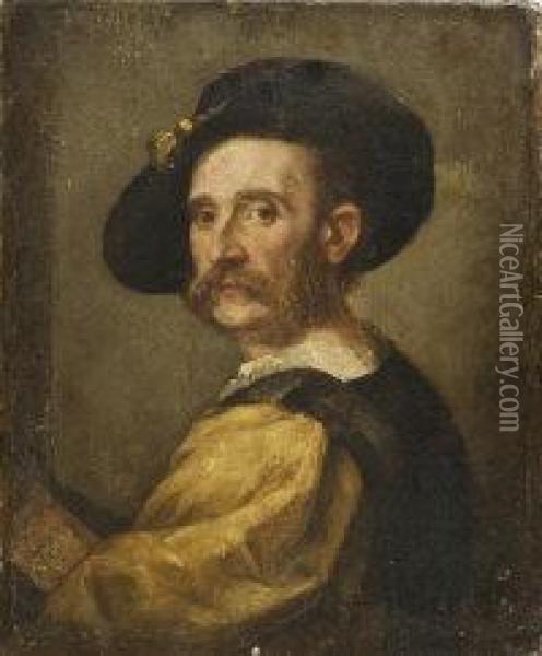 Portrait Of A Man In A Hat Oil Painting - Robert Mannix