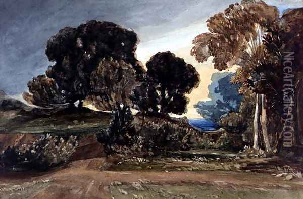 A Wooded Park Oil Painting - John Sell Cotman