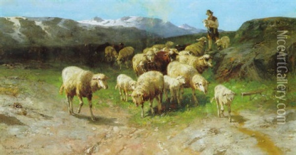 Heimkehr Der Schafherde Oil Painting - Christian Friedrich Mali