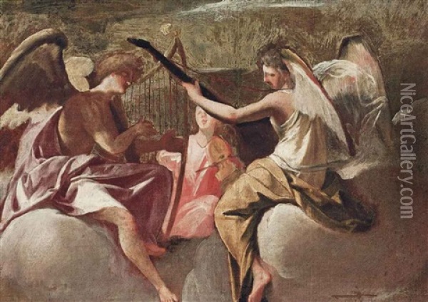 An Allegory Of Music Oil Painting - Padre Andrea Pozzo
