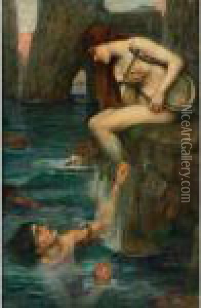The Siren Oil Painting - John William Waterhouse