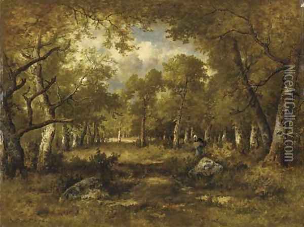 Foret de Fontainebleau Oil Painting - Narcisse-Virgile Diaz de la Pena