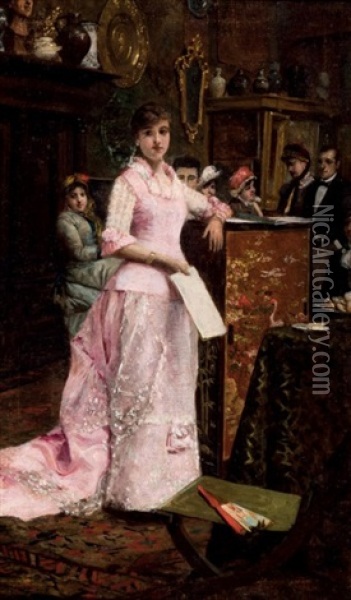 El Recital Oil Painting - Victoriano Codina Y Langlin
