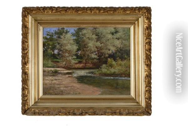 A Bend In The Creek Oil Painting - John Elwood Bundy