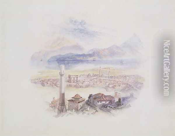 Corinth, from the Acropolis Illustration from Life and works of Byron, c.1831-32 Oil Painting - Joseph Mallord William Turner
