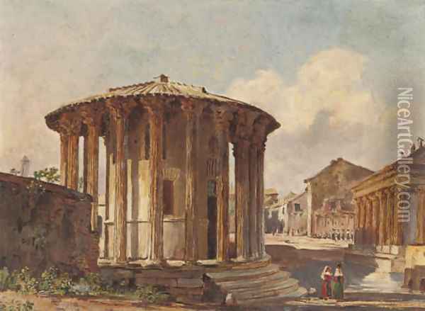 Temple of Vesta, Rome Oil Painting - Jacob George Strutt