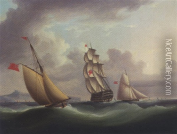 Shipping Off Dover Oil Painting - Thomas Buttersworth