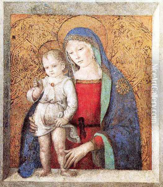 The Madonna of the Windowsill Oil Painting - Bernardino di Betto (Pinturicchio)